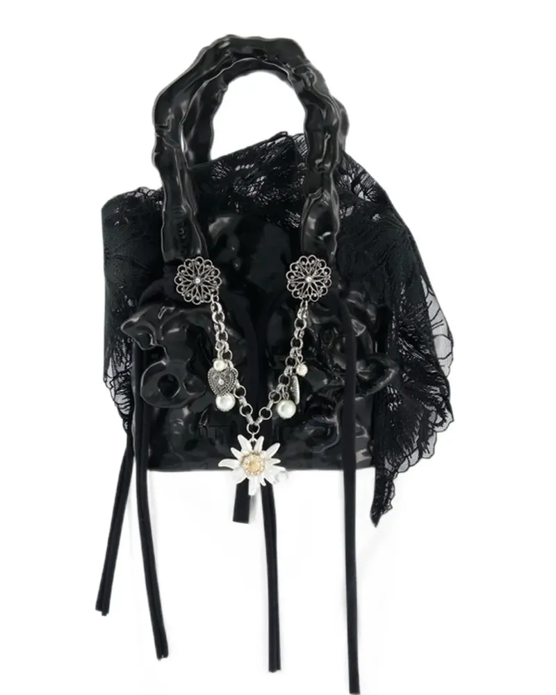 OTTOLINGER Raven lace-detail tote bag - Schwarz Schwarz