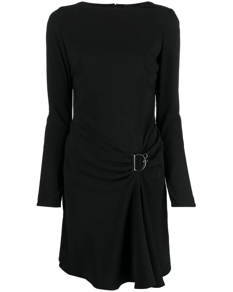 Dsquared2 Kleid mit Logo-Schild - Schwarz Schwarz