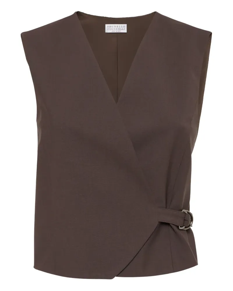 Brunello Cucinelli Weste mit V-Ausschnitt - Braun Braun