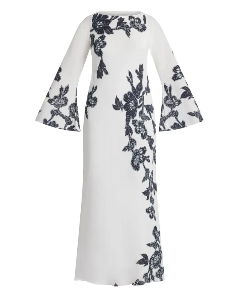 Hemant & Nandita Aahi Maxikleid mit Blumen-Print - Weiß Weiß