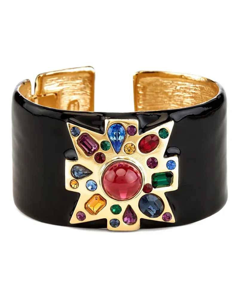 Kenneth Jay Lane Rubinarmband mit Kreuzmotiv - Schwarz Schwarz