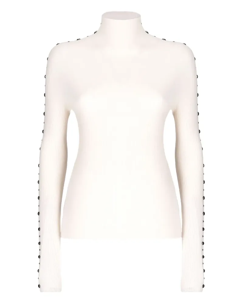 Laneus ribbed embellished top - Nude Nude