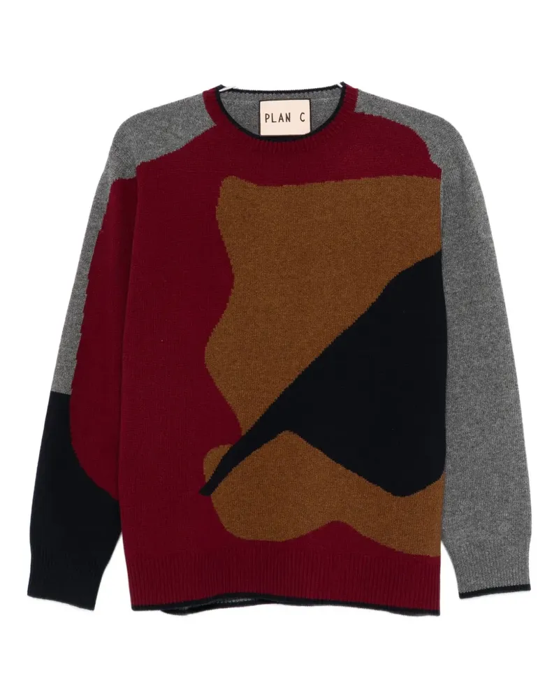PLAN C colour-block sweater - Grau Grau