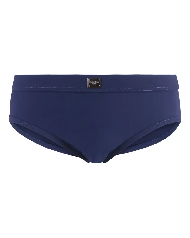 Dolce & Gabbana Badehose mit Logo-Patch - Blau Blau
