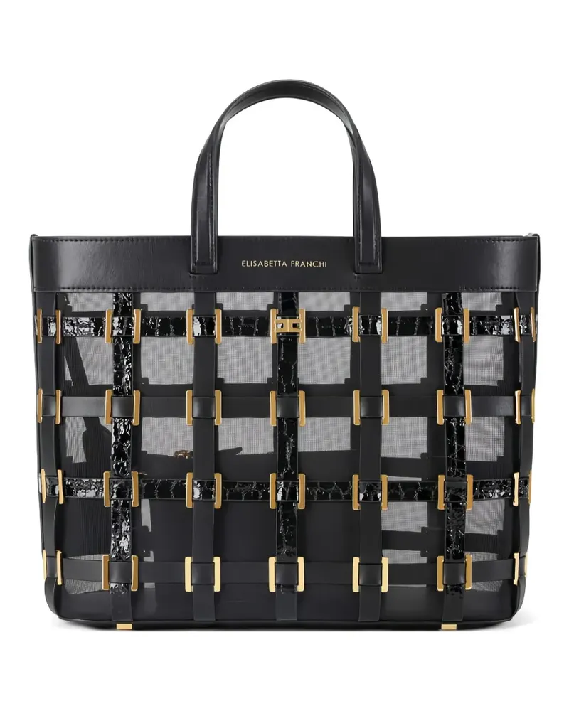 Elisabetta Franchi small mesh tote bag - Schwarz Schwarz