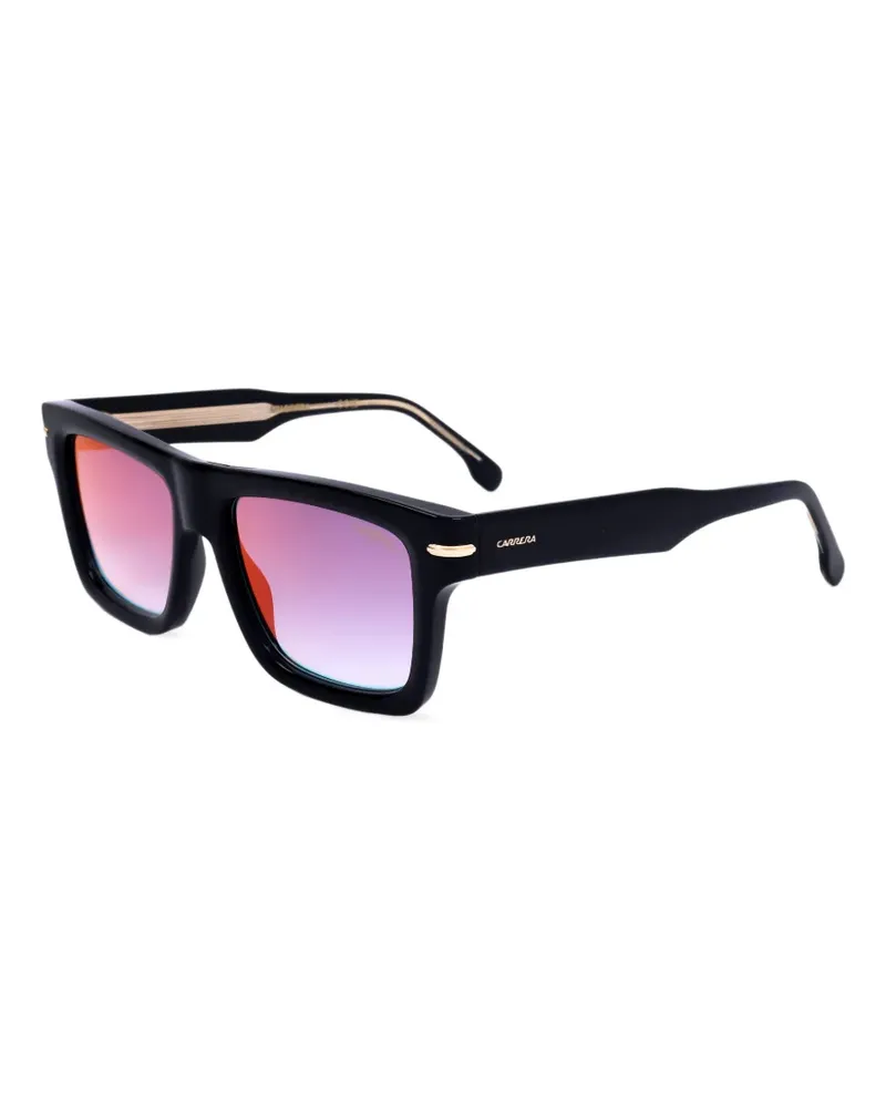 Carrera Sonnenbrille mit eckigem Gestell - Schwarz Schwarz