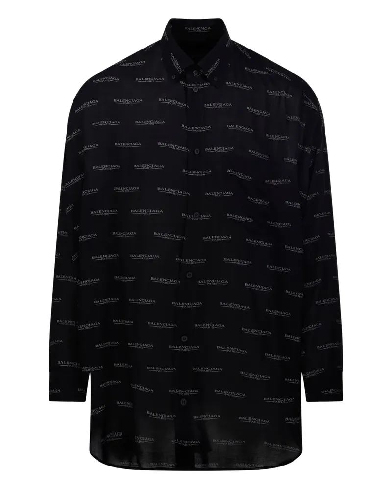 Balenciaga Hemd mit Logo-Muster - Schwarz Schwarz