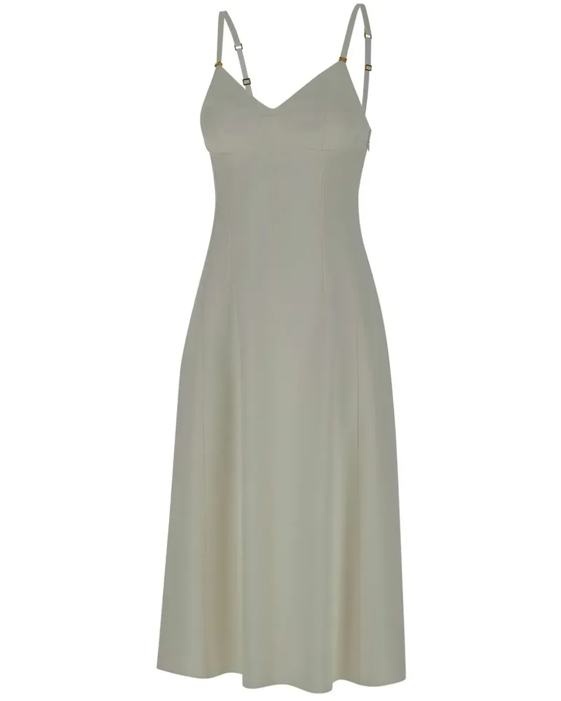 Elisabetta Franchi Midikleid mit Schnürung - Weiß Weiß