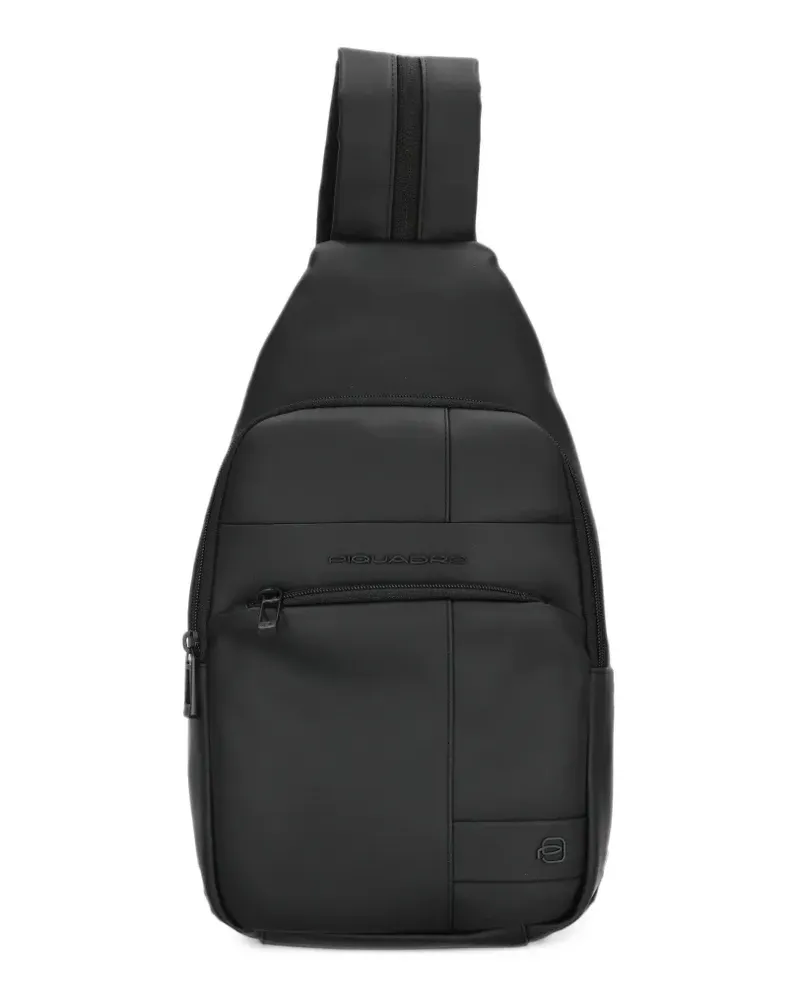 Piquadro Rucksack mit Logo-Schild - Schwarz Schwarz