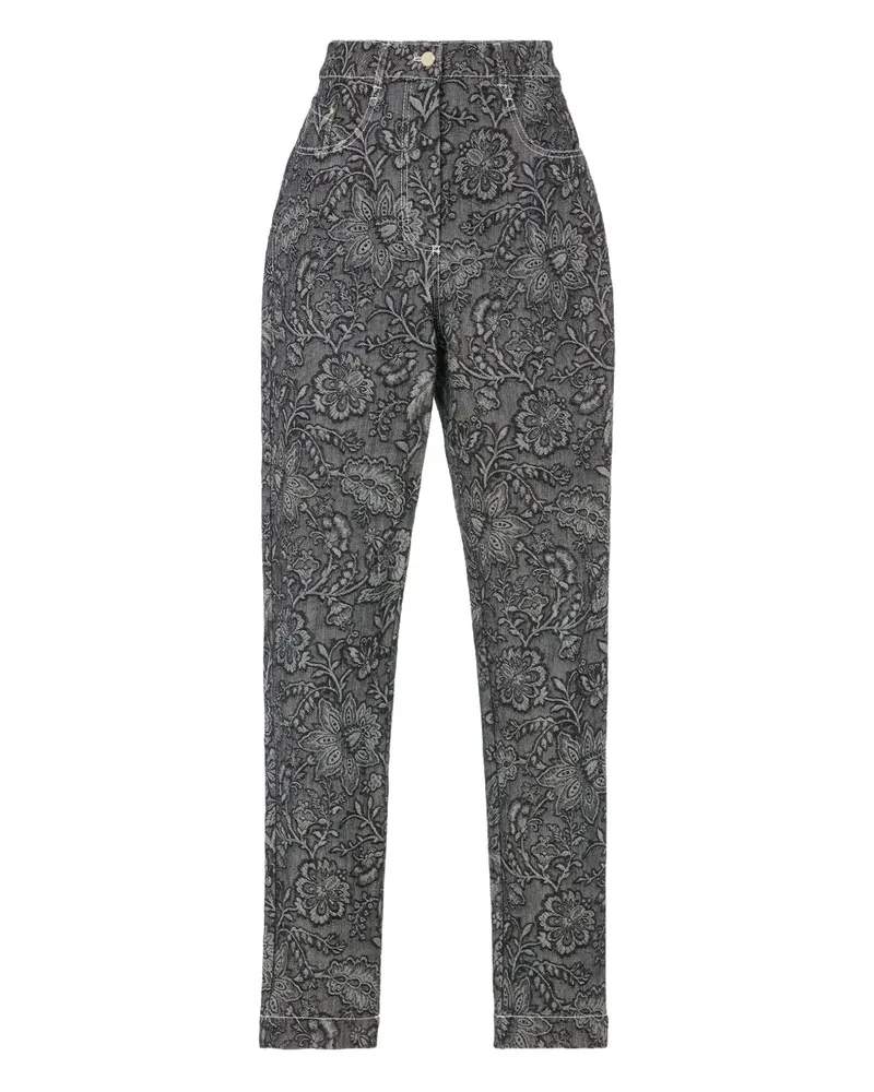Temperley London Jeans mit Blumen-Print - Schwarz Schwarz