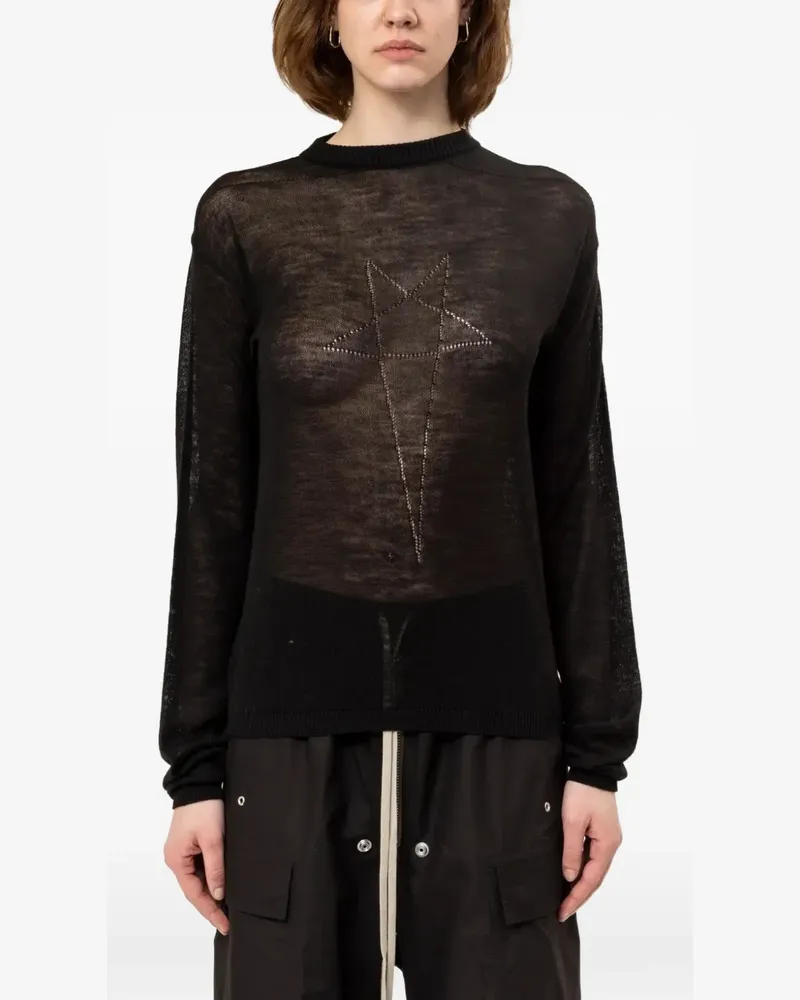 Rick Owens Penta sheer sweater - Schwarz Schwarz