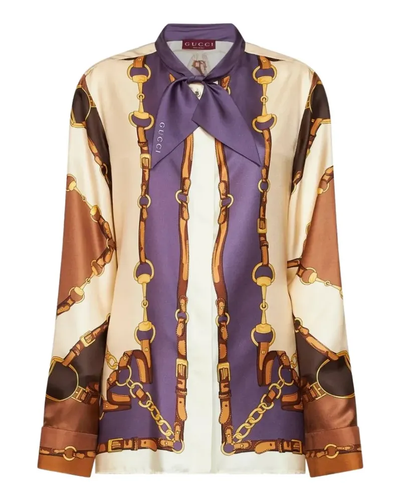 Gucci pussy-bow-collar blouse - Nude Nude