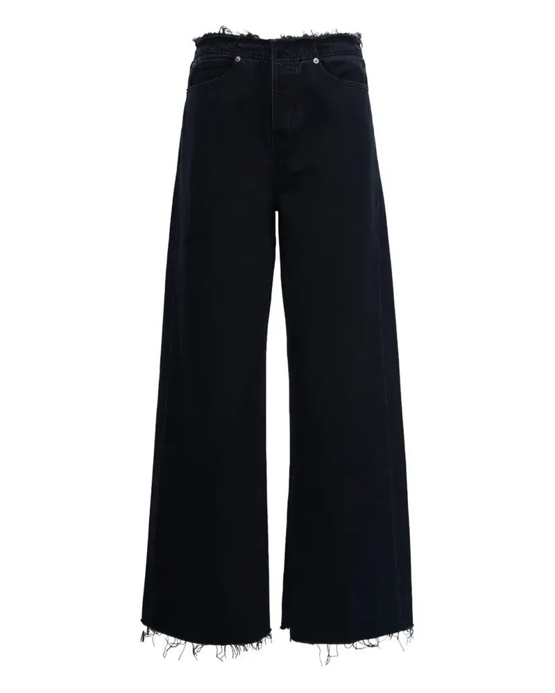 Frame Denim Ausgefranste Jeans - Schwarz Schwarz