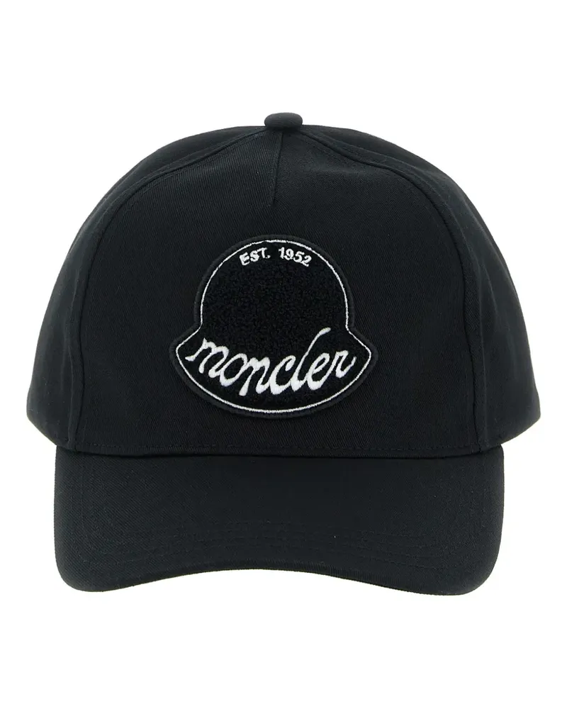 Moncler logo-patch adjustable baseball cap - Schwarz Schwarz