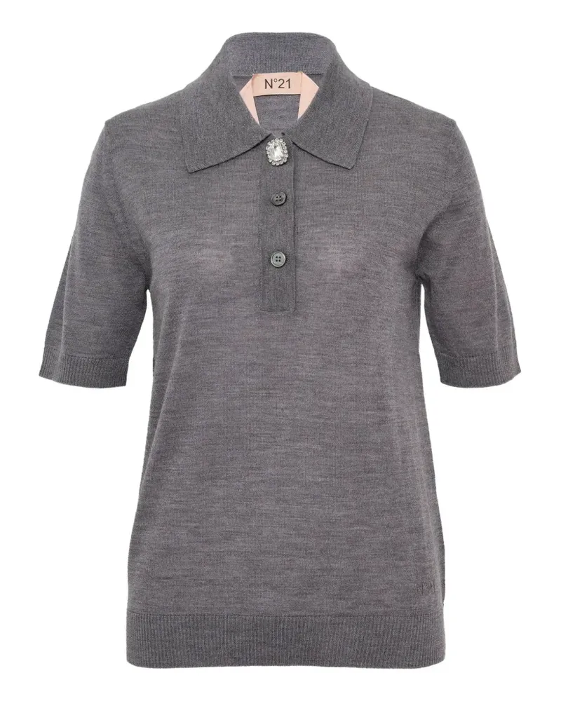 N° 21 Oberteil mit Zierknöpfen - Grau Grau