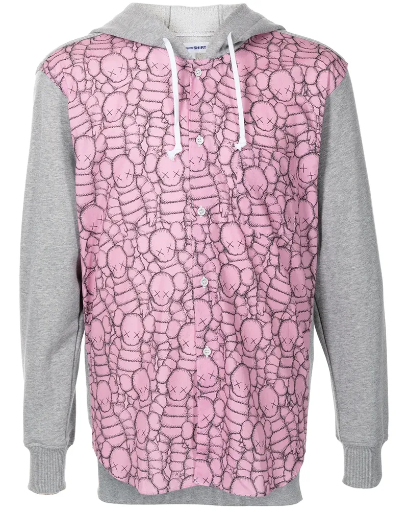 Comme des Garçons Hoodie in Colour-Block-Optik - Grau Grau