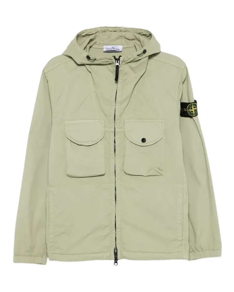 Stone Island logo-patch hooded jacket - Grün Grün