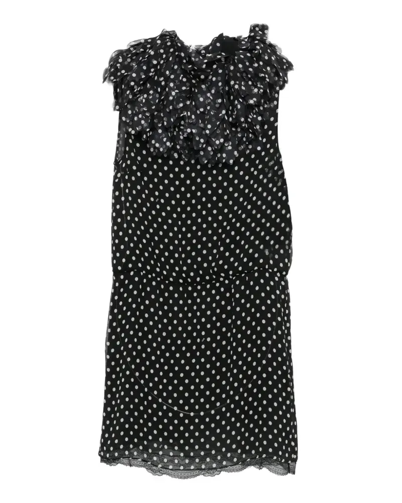 N° 21 polka dot ruffled midi dress - Schwarz Schwarz