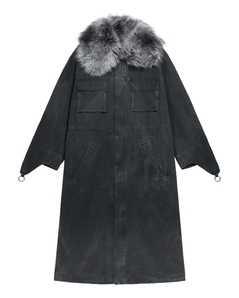 Blumarine Parka mit Pelzbesatz - Schwarz Schwarz