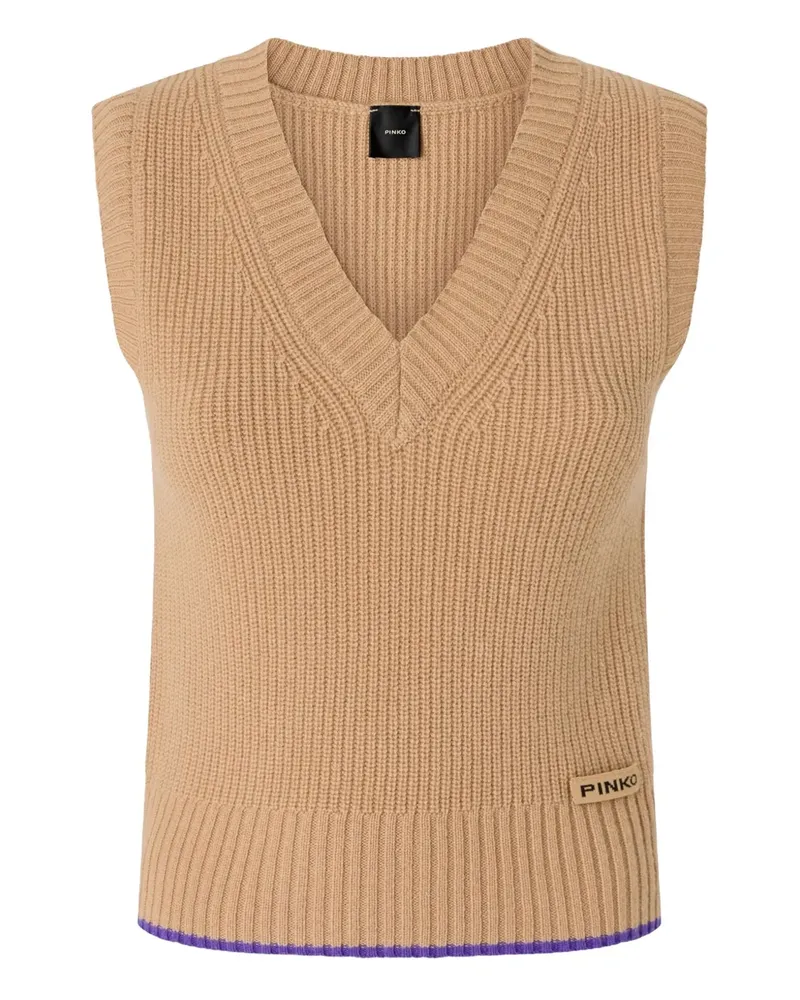 Pinko Weste mit V-Ausschnitt - Braun Braun