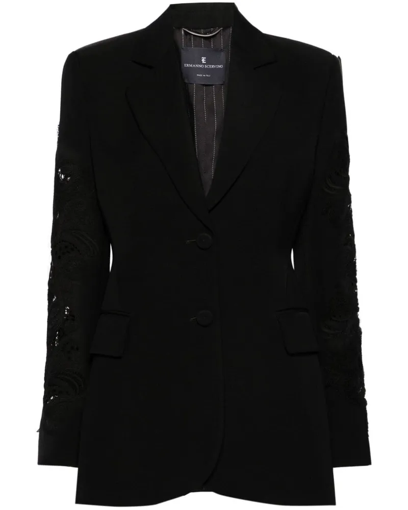 Ermanno Scervino Blazer mit Spitzeneinsatz Schwarz