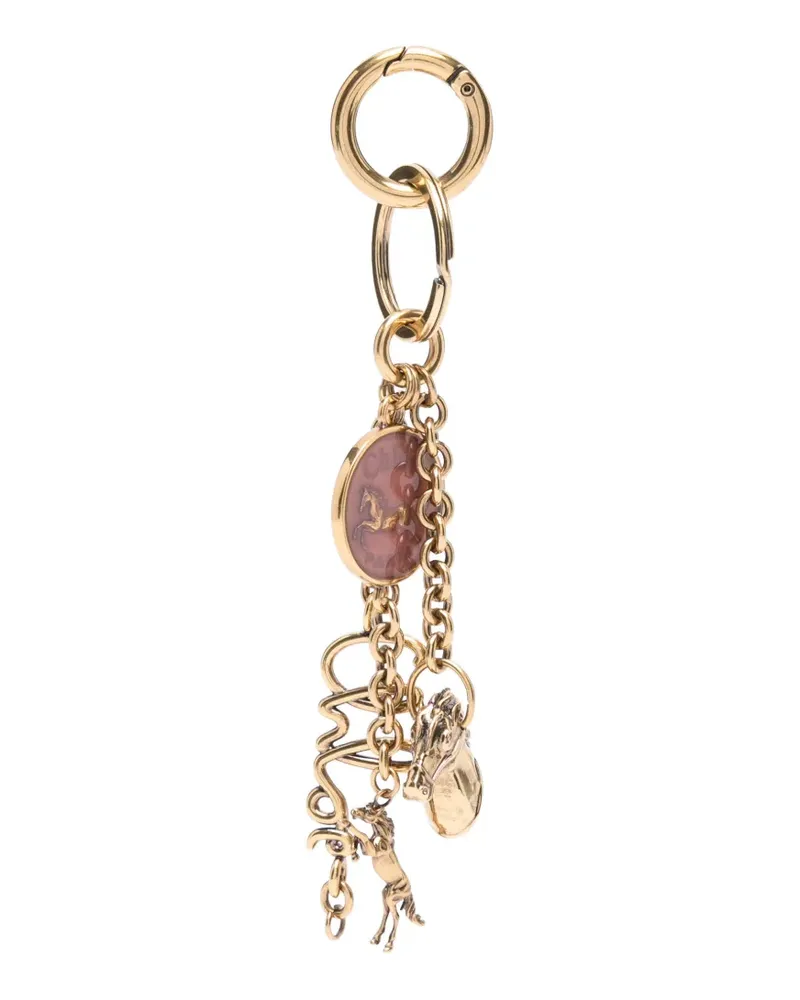 Chloé chain-detial horse keyring - Gold Gold