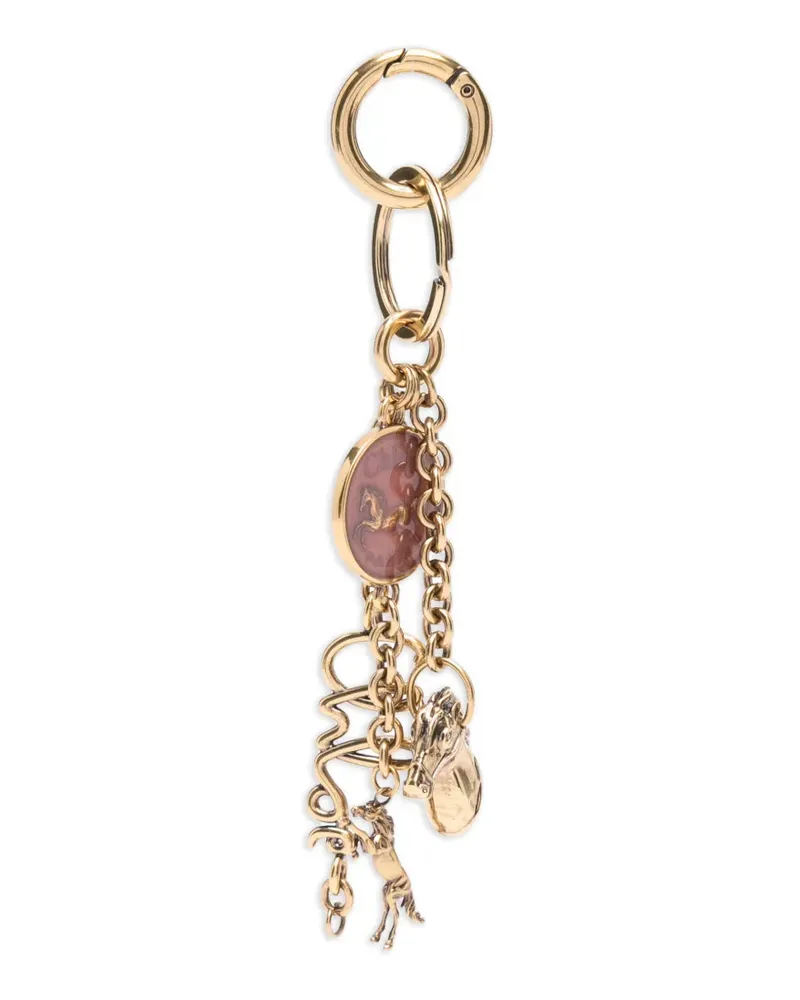 Chloé chain-detial horse keyring - Gold Gold