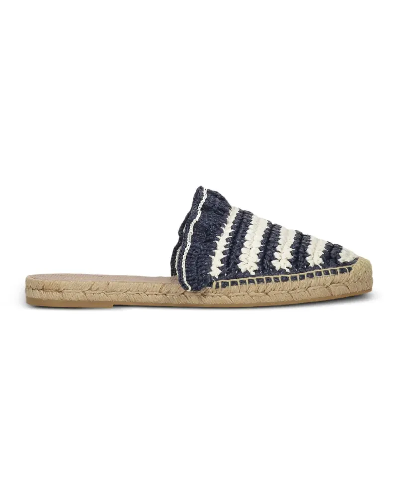 RED Valentino striped ruffled espadrilles - Blau Blau