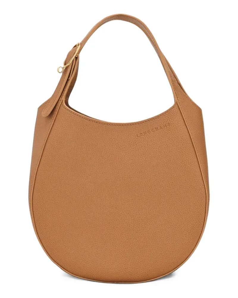 Longchamp Le Foulonné Beuteltasche aus strukturiertem Leder - Braun Braun