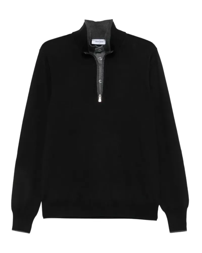 Gran Sasso quarter-zip mock-neck sweater - Schwarz Schwarz