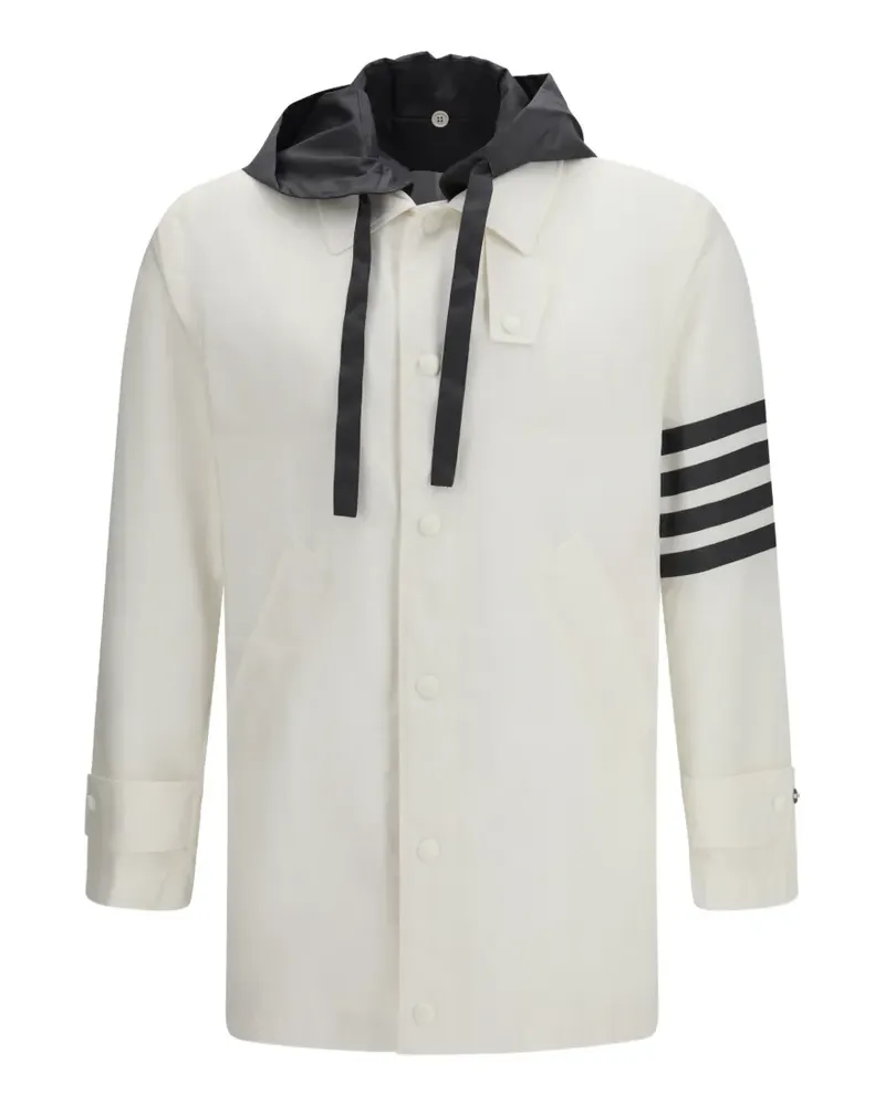 Thom Browne Kapuzenmantel mit Streifendetail - Nude Nude