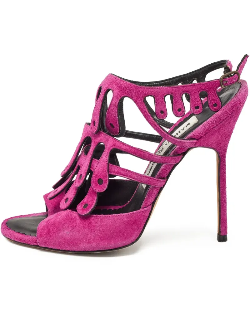 Manolo Blahnik Pre-owned Toubib Wildledersandalen mit Cut-Out 110mm - Violett Violett