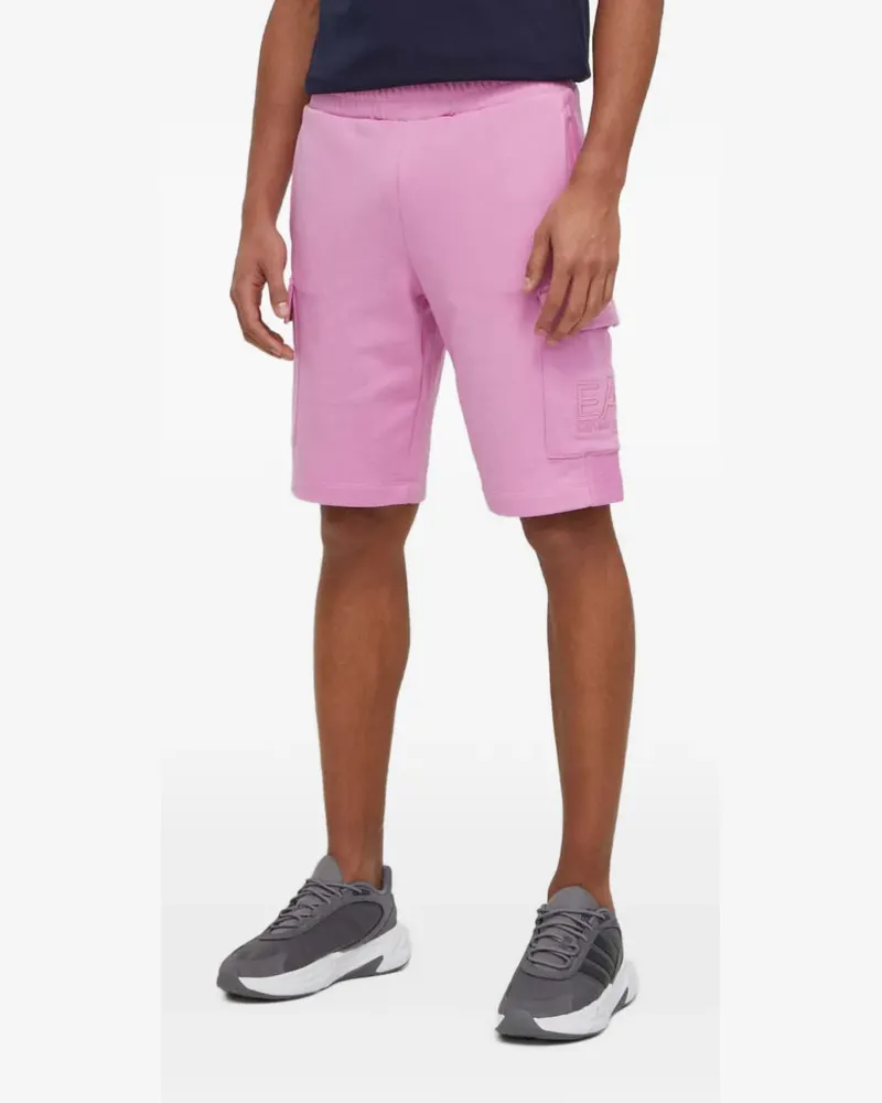 EA7 logo-embroidered track shorts - Rosa Rosa