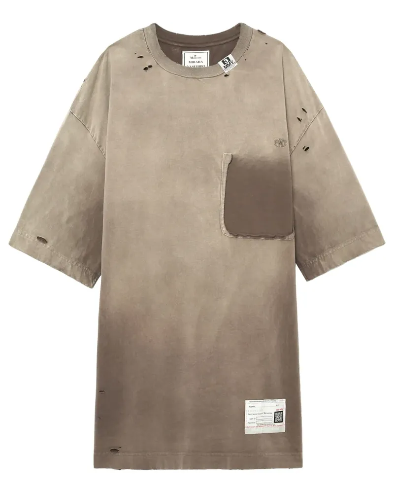 MIHARAYASUHIRO T-Shirt im Distressed-Look - Nude Nude