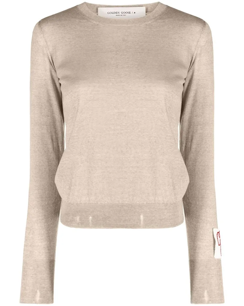 Golden Goose Distressed-Pullover - Nude Nude