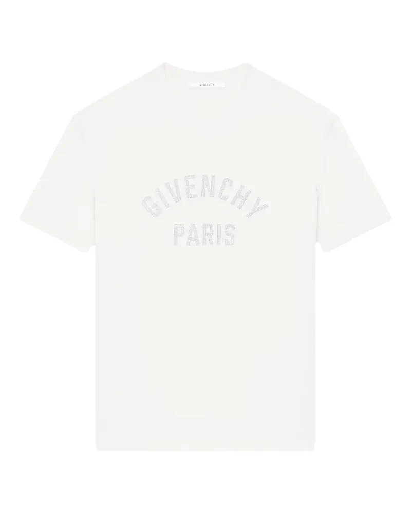 Givenchy Gestricktes T-Shirt mit  Paris Perlenstickerei - Nude Nude