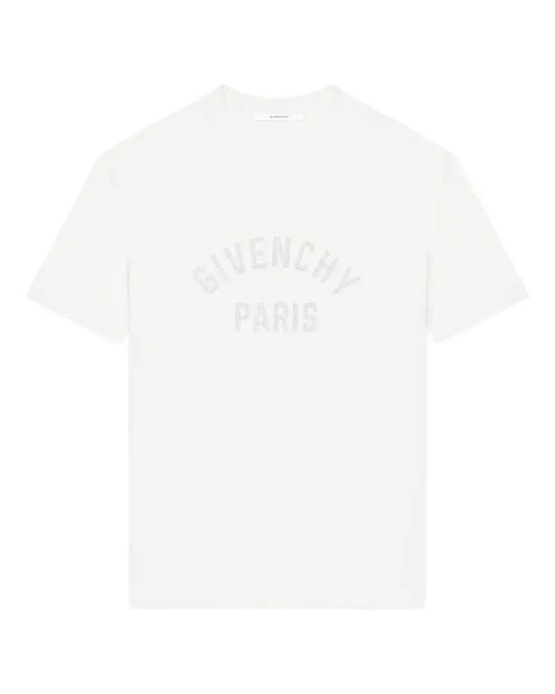 Givenchy Gestricktes T-Shirt mit  Paris Perlenstickerei - Nude Nude