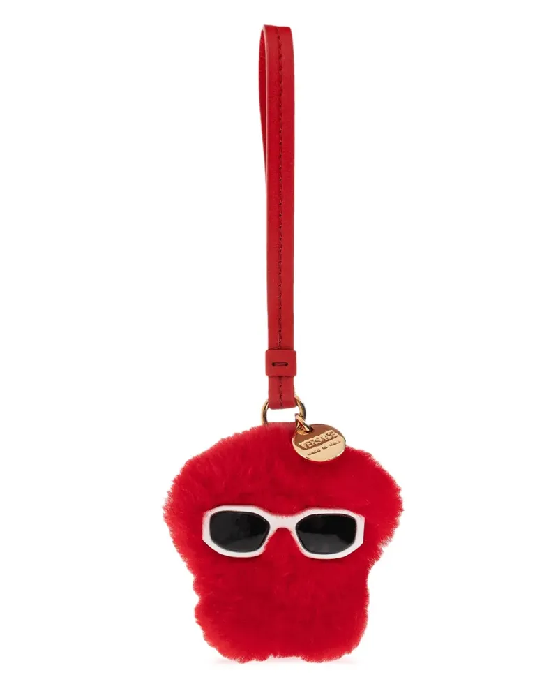 Versace Taschenanhänger aus Faux Fur - Rot Rot