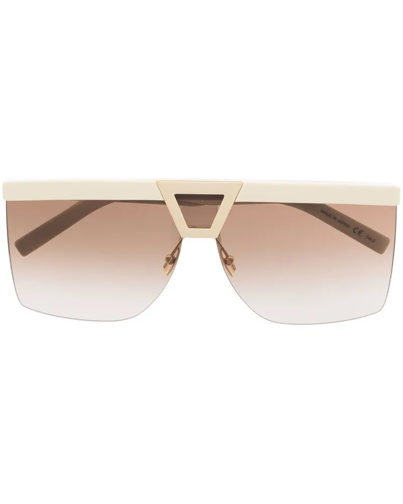 Saint Laurent Eckige Sonnenbrille - Nude Nude