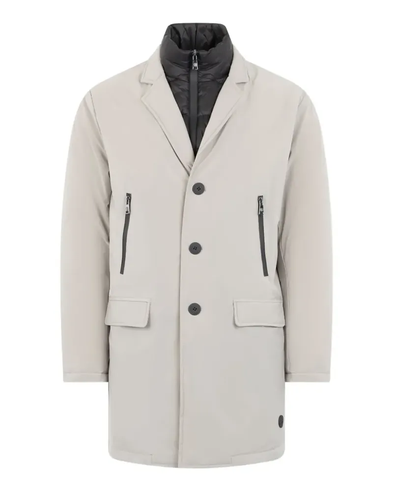 Roberto Cavalli notched-lapels padded coat - Nude Nude