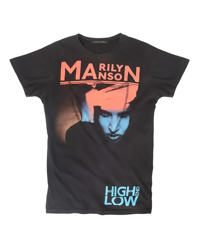 HTC Hollywood Trading Company Marilyn Manson Lux T-Shirt mit Print - Schwarz Schwarz