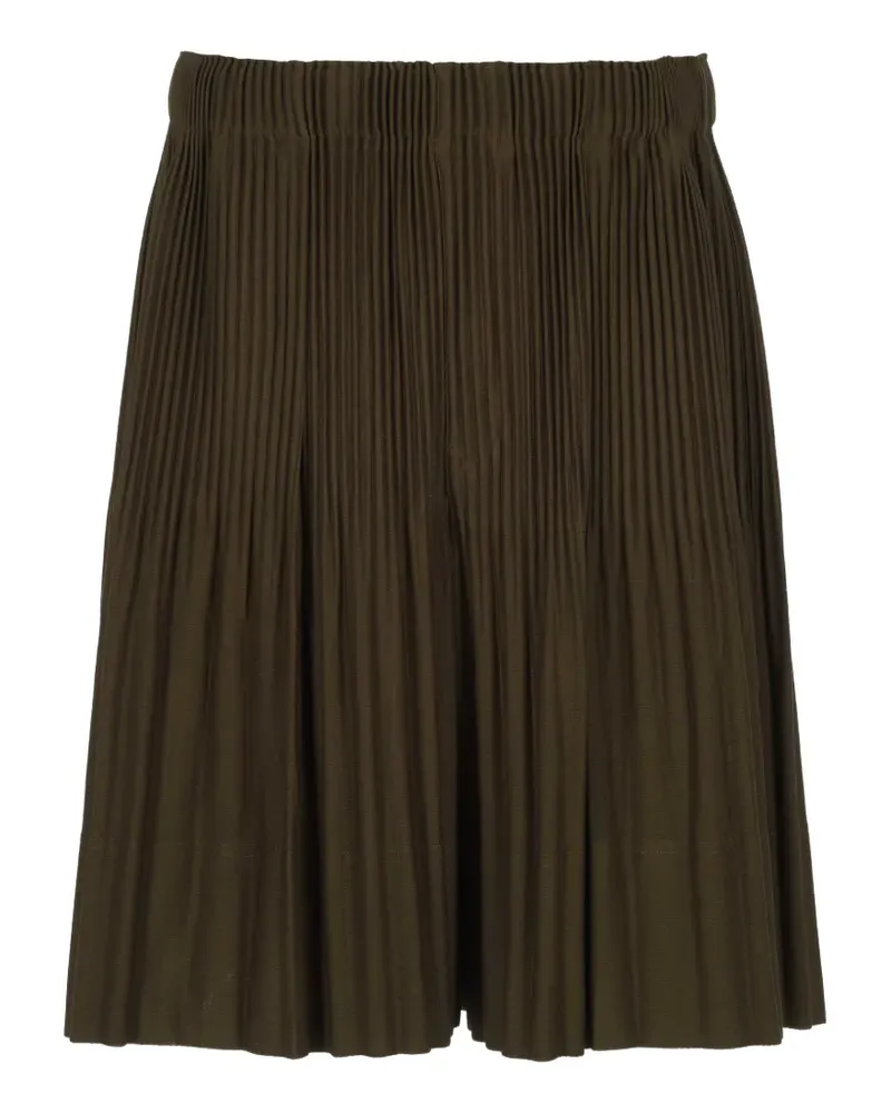 Issey Miyake pleated wide-leg shorts - Grün Grün