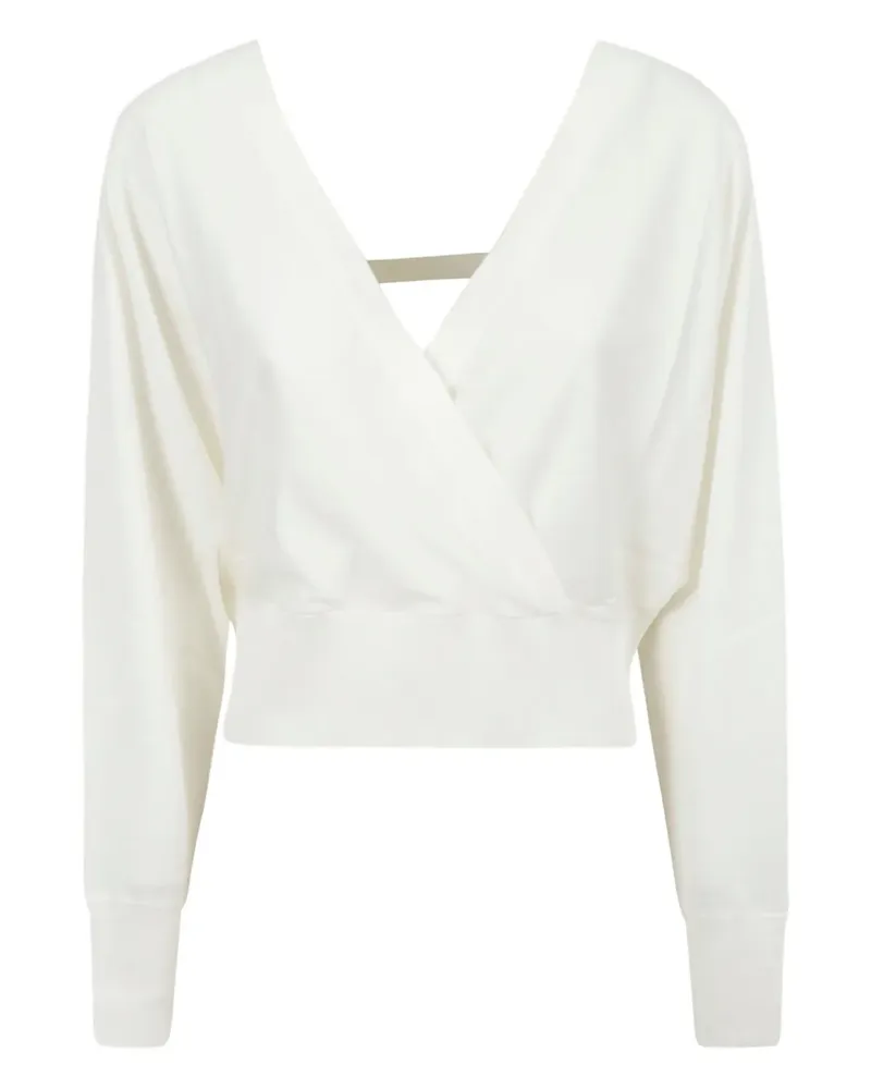 Fabiana Filippi Gewickeltes Oberteil mit überkreuztem Kragen - Weiß Weiß