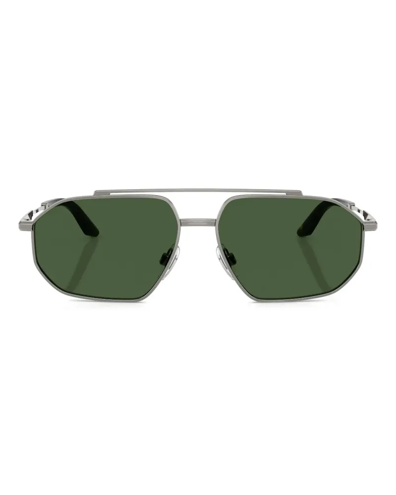 Dolce & Gabbana Sonnenbrille mit Doppelsteg - Silber Silber