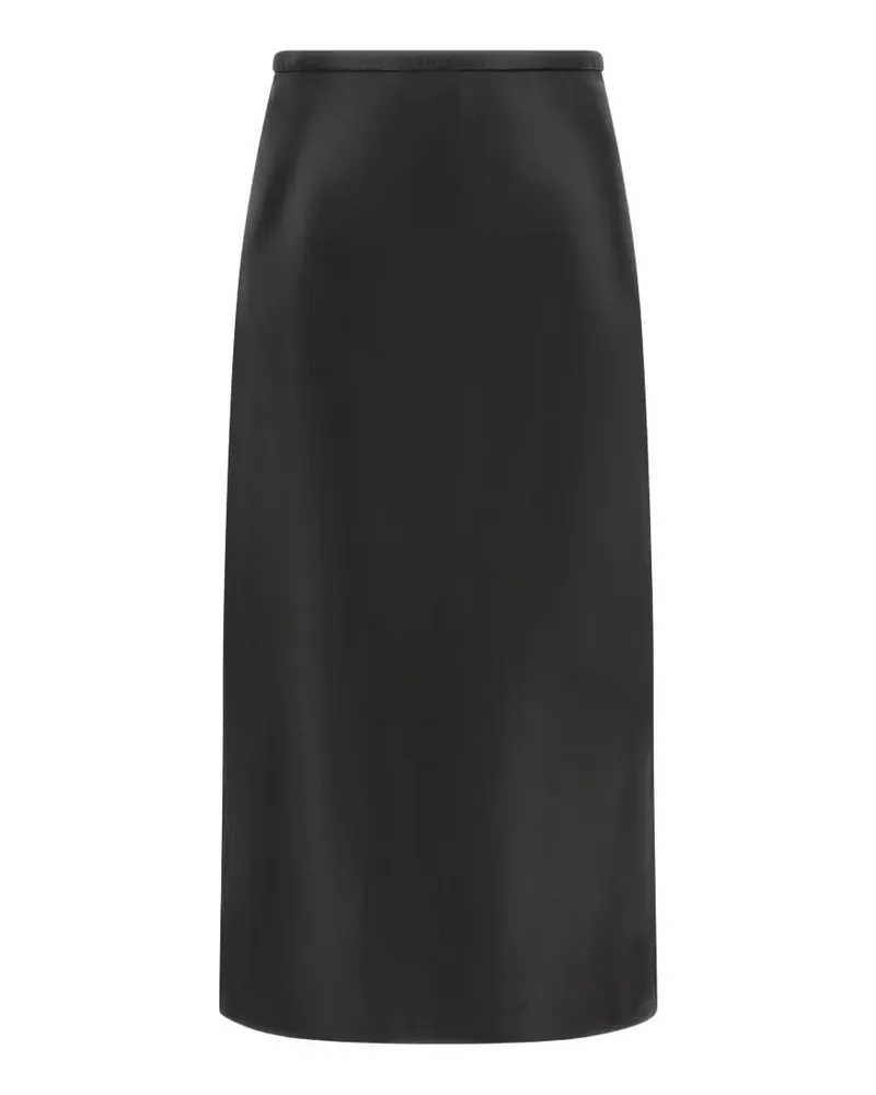 Co high-waisted leather midi skirt - Schwarz Schwarz