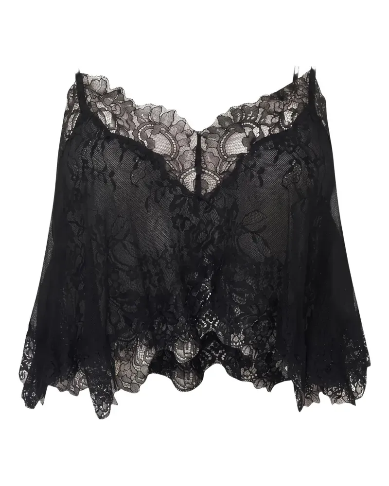 LoveShackFancy Bluse mit Spitzendetail - Schwarz Schwarz