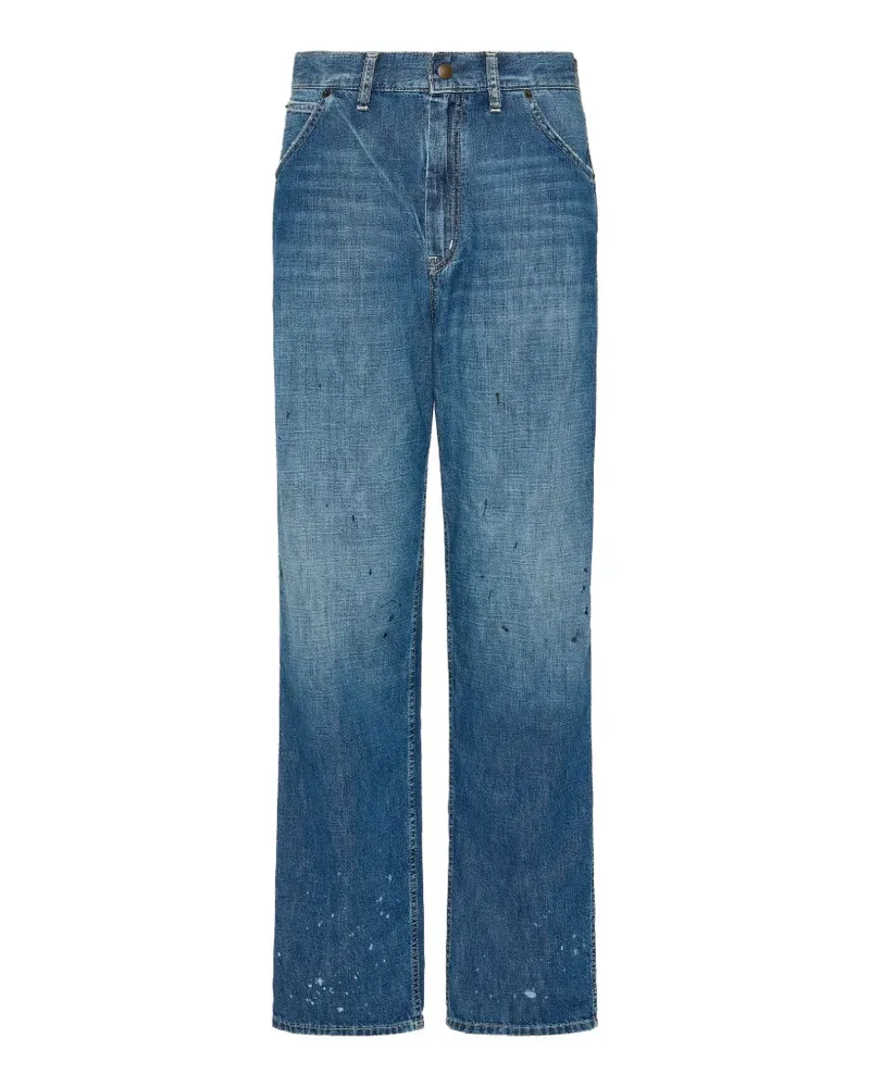 Maison Margiela Straight-Leg-Jeans mit Farbklecksen - Blau Blau