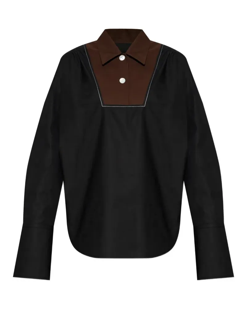 Marni contrast-panel cotton shirt - Schwarz Schwarz