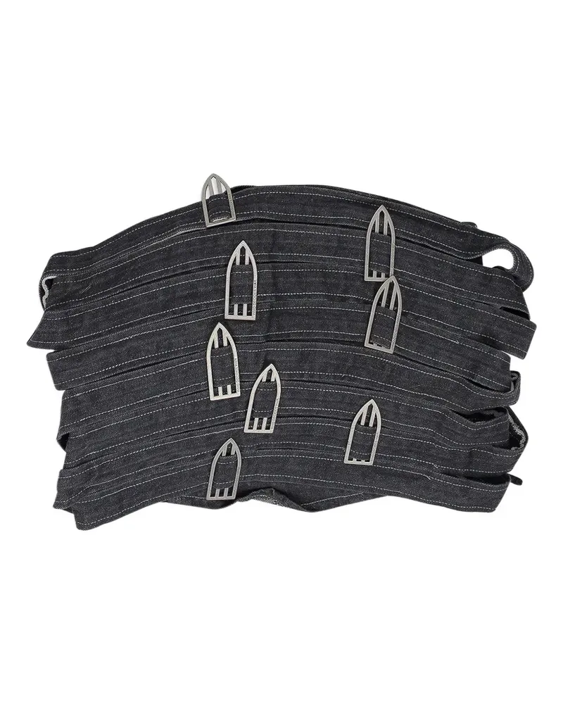 WHO DECIDES WAR Bandeau Cropped-Top mit Nieten - Blau Blau