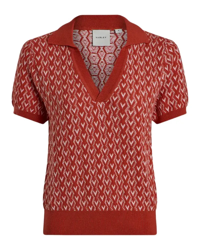 Varley Ezrella Poloshirt mit geometrischem Muster - Rot Rot